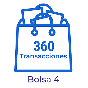 Bolsa con 360 transacciones para el procesamiento de documentos electrónicos